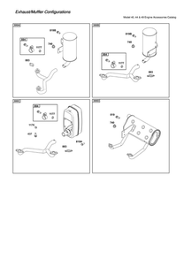 Exhaust/Muffler Configurations Diagram and Parts List for 44N677-0065-G1  Briggs and Stratton Engine